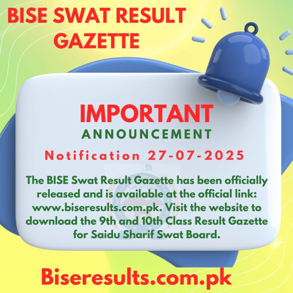 BISE Swat Result Gazette